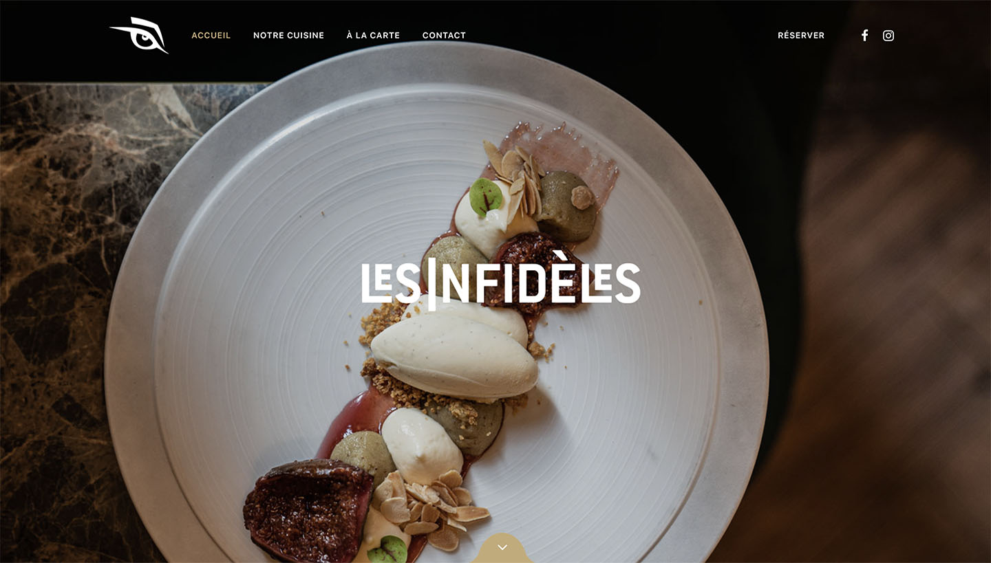 Site web restaurant Les Infidèles Lyon