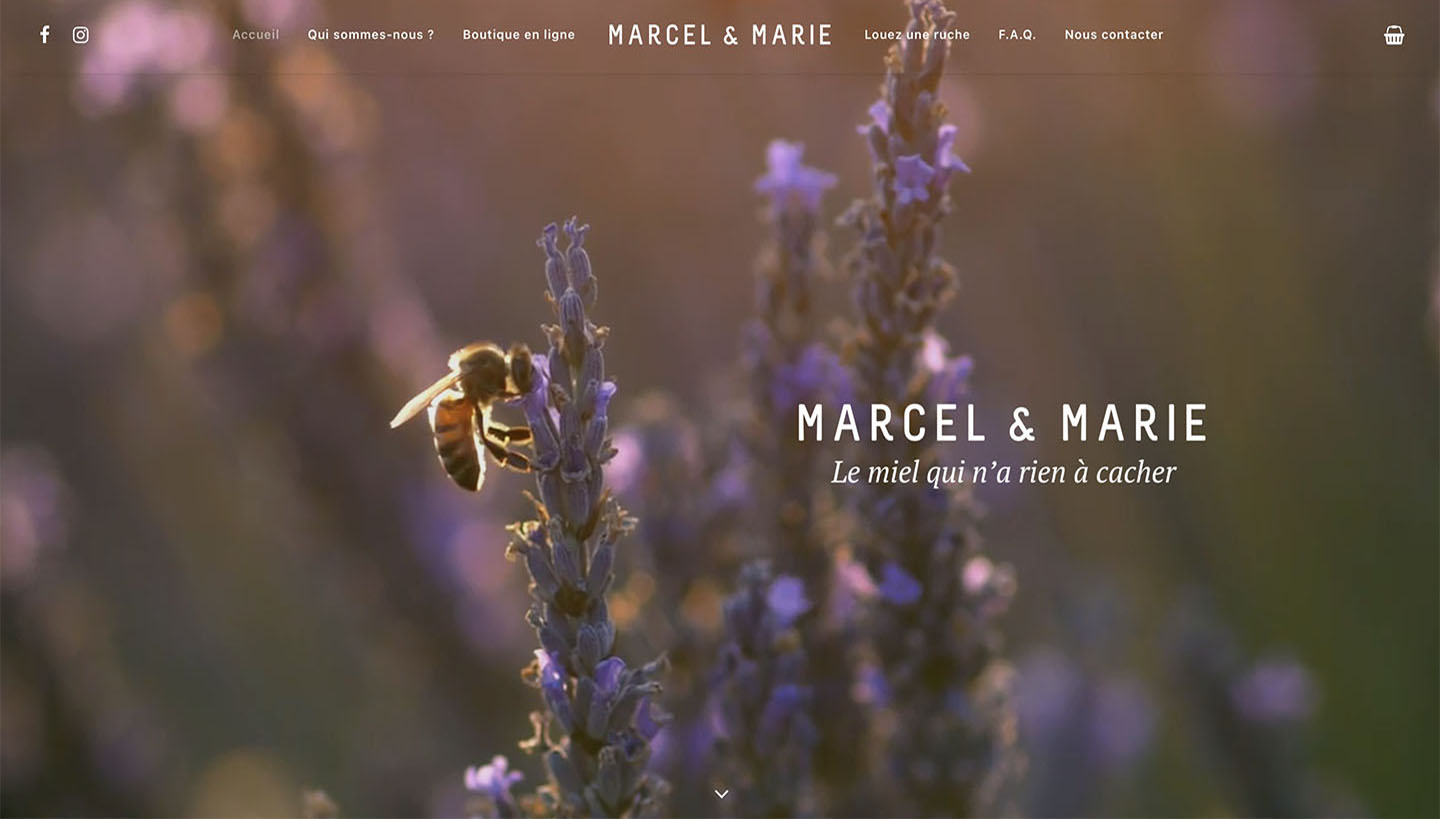 Boutique en ligne miels Marcel & Marie
